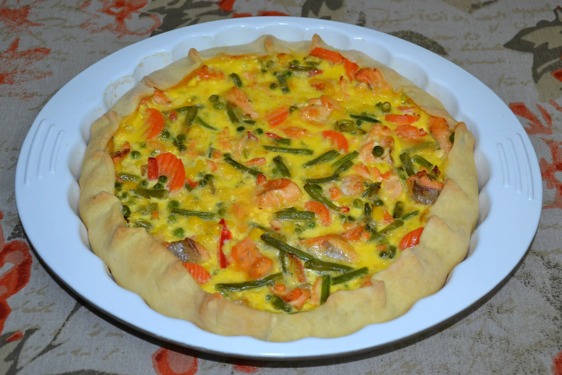 Salmon and Mexican Vegetable Tart