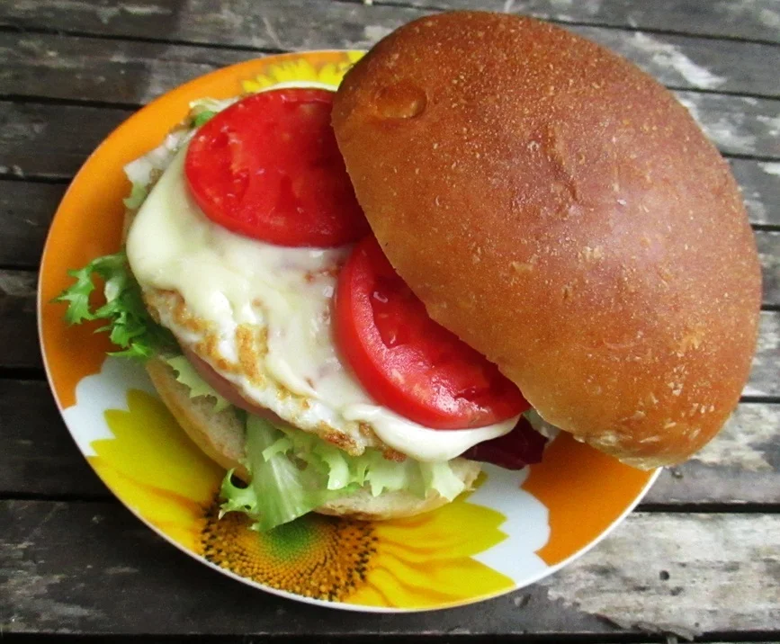 Egg and mortadella sandwich