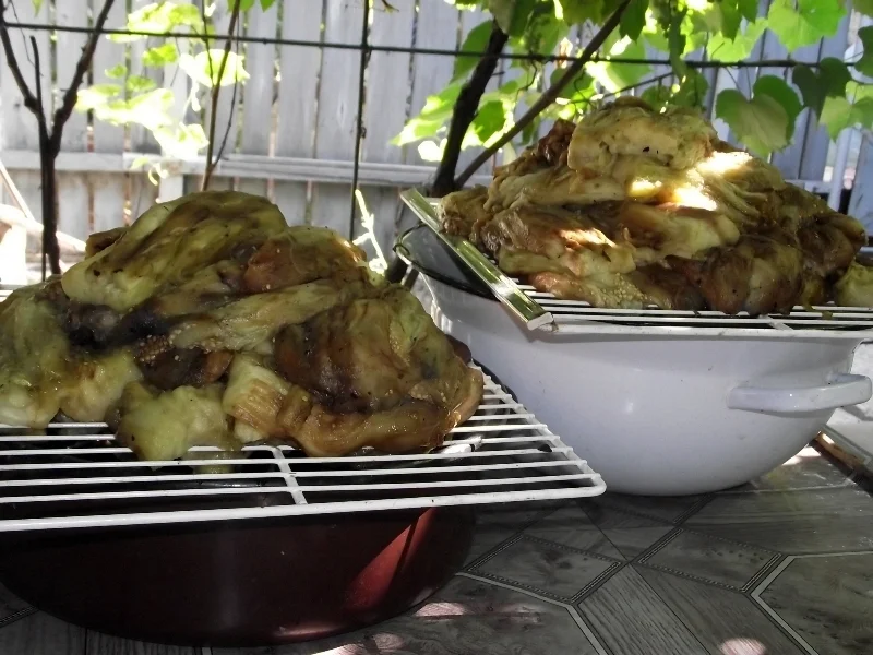 Eggplants in a jar for winter
