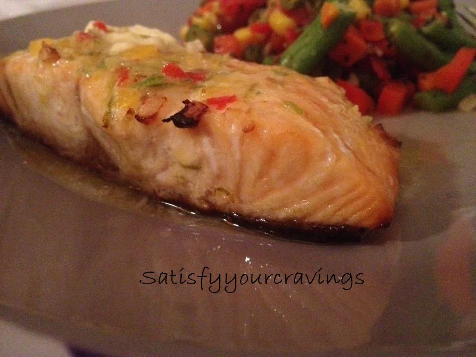 Salmon with habanero lime flavored butter