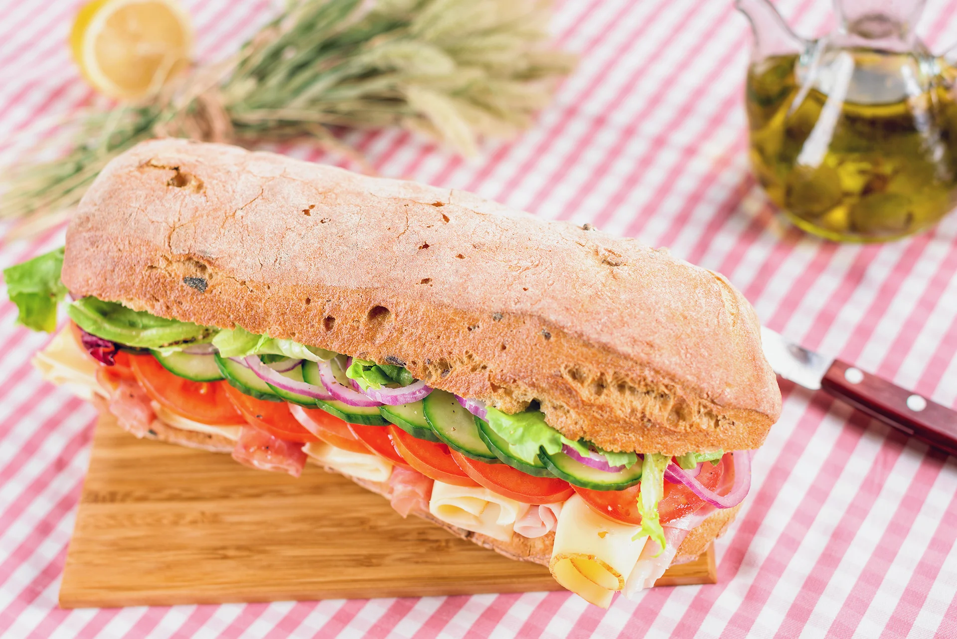 Panini with prosciutto and aged cheese Fol Epi by Delaco