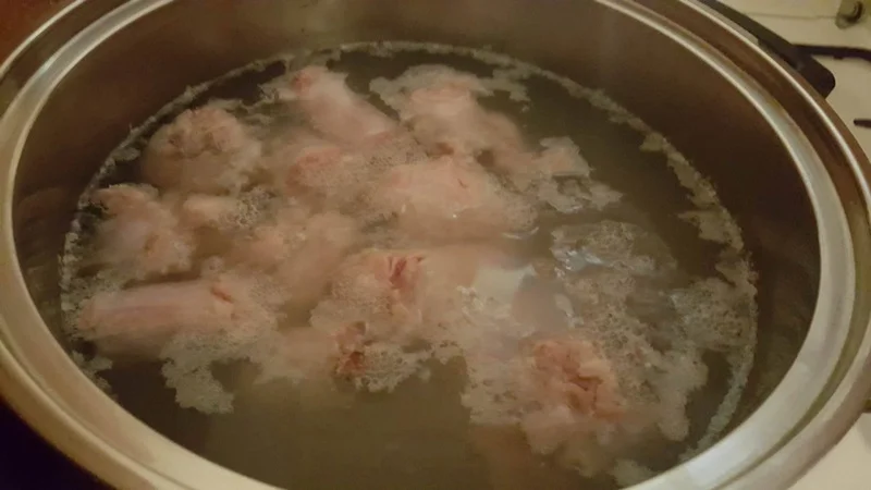 Sour turkey neck soup with vegetables