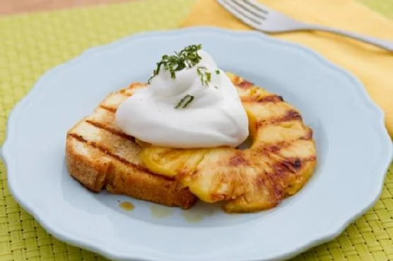 Grilled Panettone with Tequila Soaked Pineapple