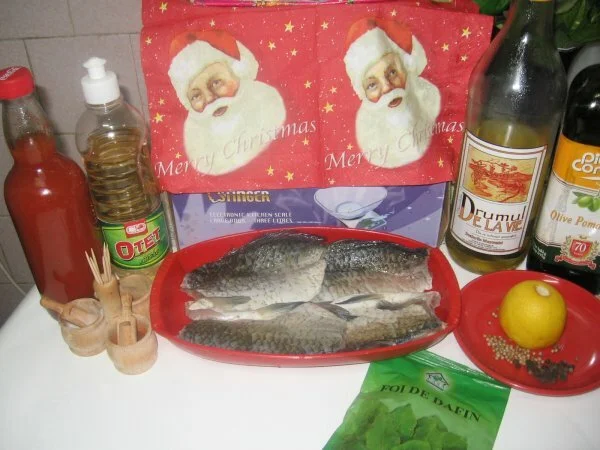 Fish marinade with sautéed vegetables