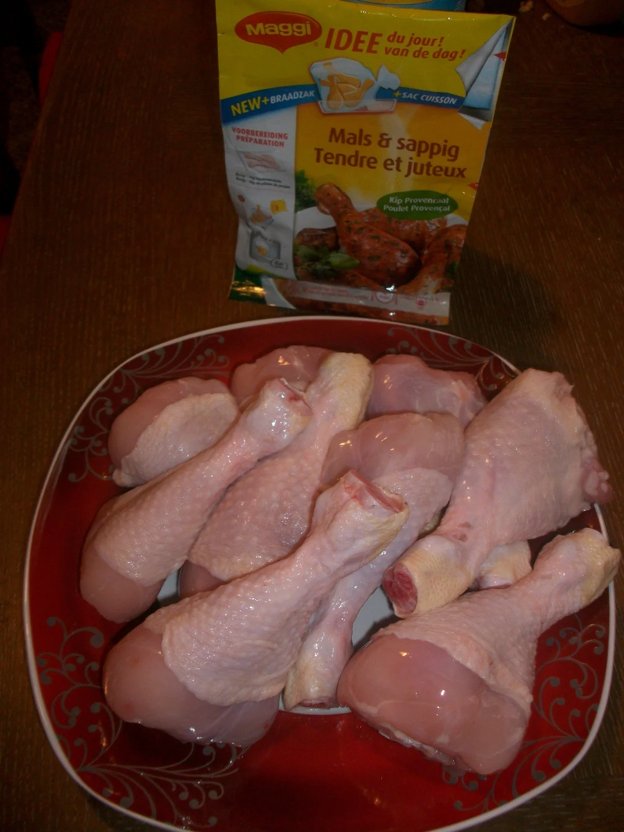 Chicken thighs in a magic bag and oven-roasted vegetables