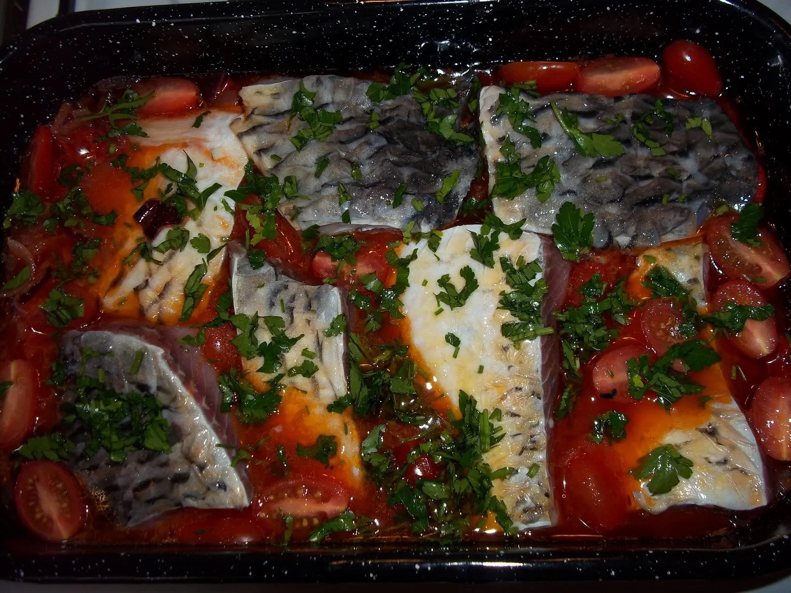 Oven-baked carp