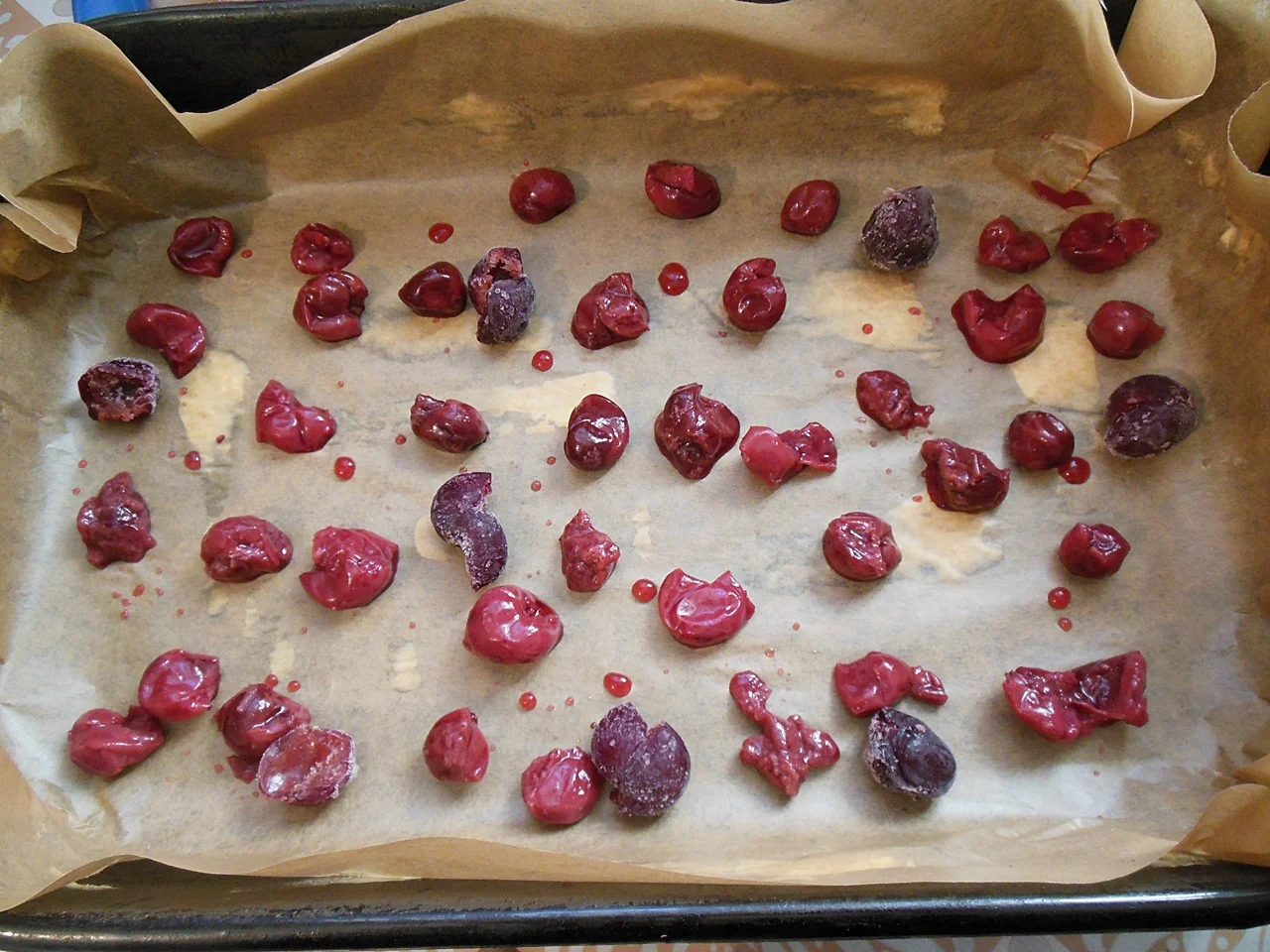 Cherry cake with orange cream, whipped cream, and mascarpone