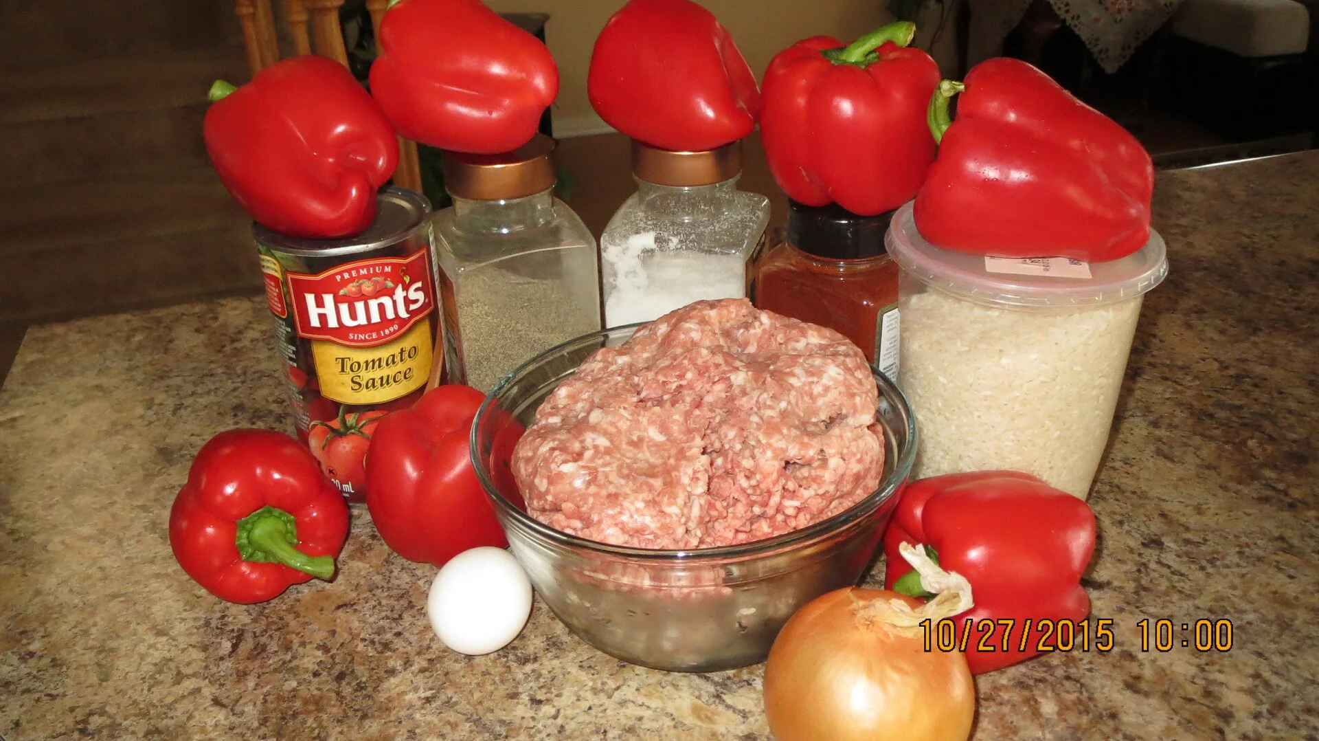 Stuffed peppers with tomato sauce