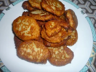 Mushroom, zucchini, and potato fritters