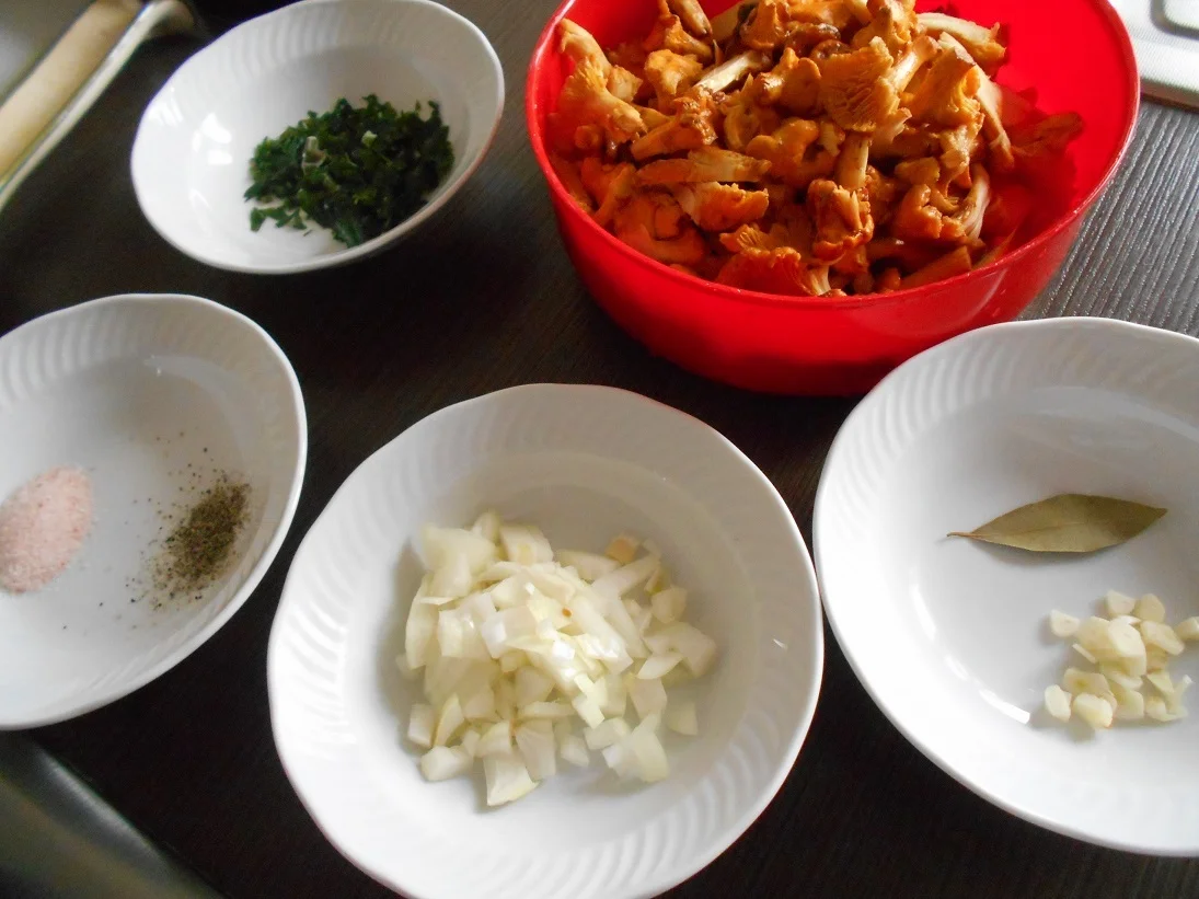 Chanterelle mushroom dish with rice
