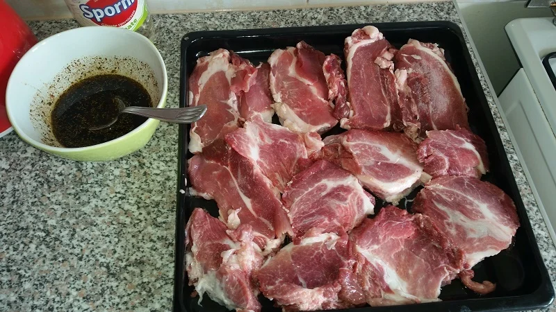 Pork neck in the oven