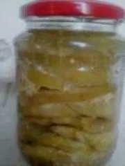 Eggplants with garlic and chili for winter