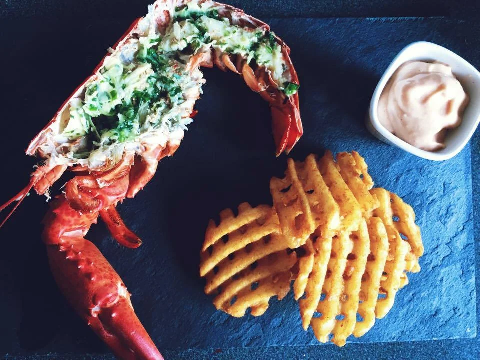 Lobster with flavored butter