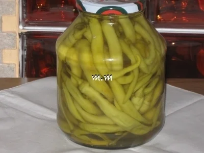 Hot peppers in vinegar
