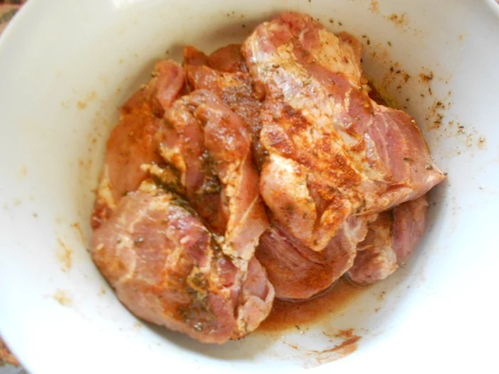 Grilled marinated pork neck