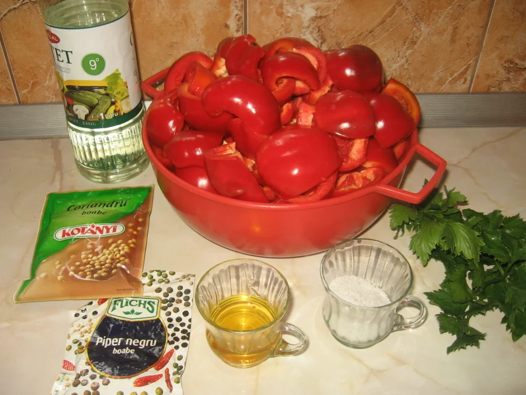 Pickled peppers with coriander