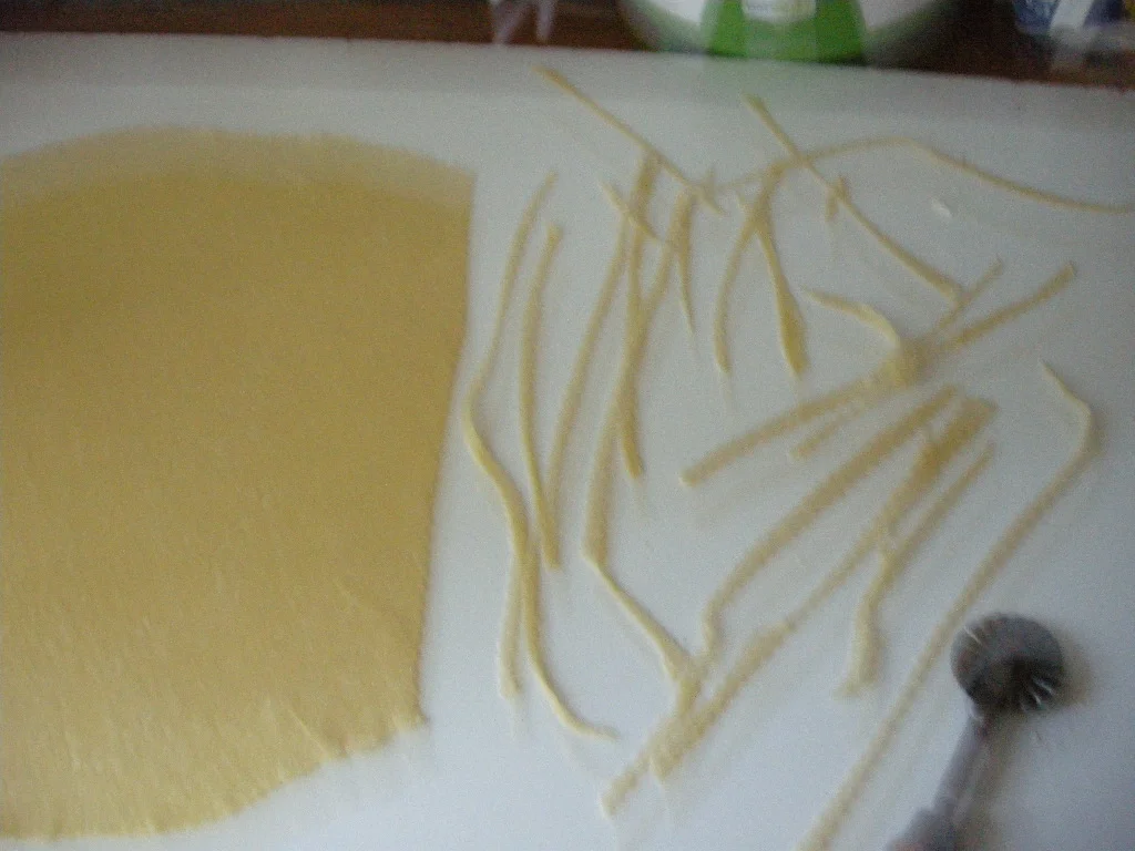 Tomato soup with homemade noodles