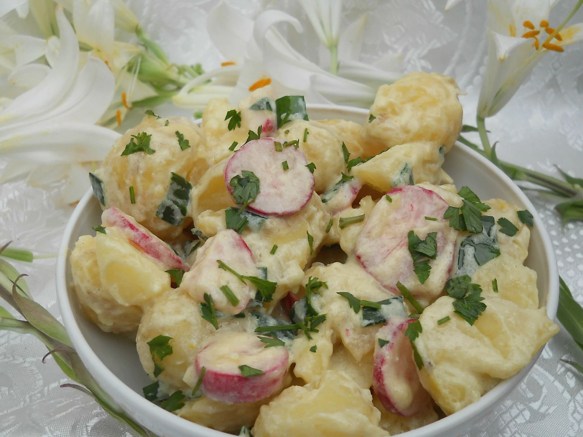 New potato salad with mayonnaise