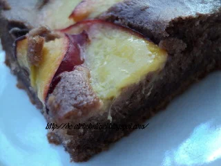 Chocolate and peach cake