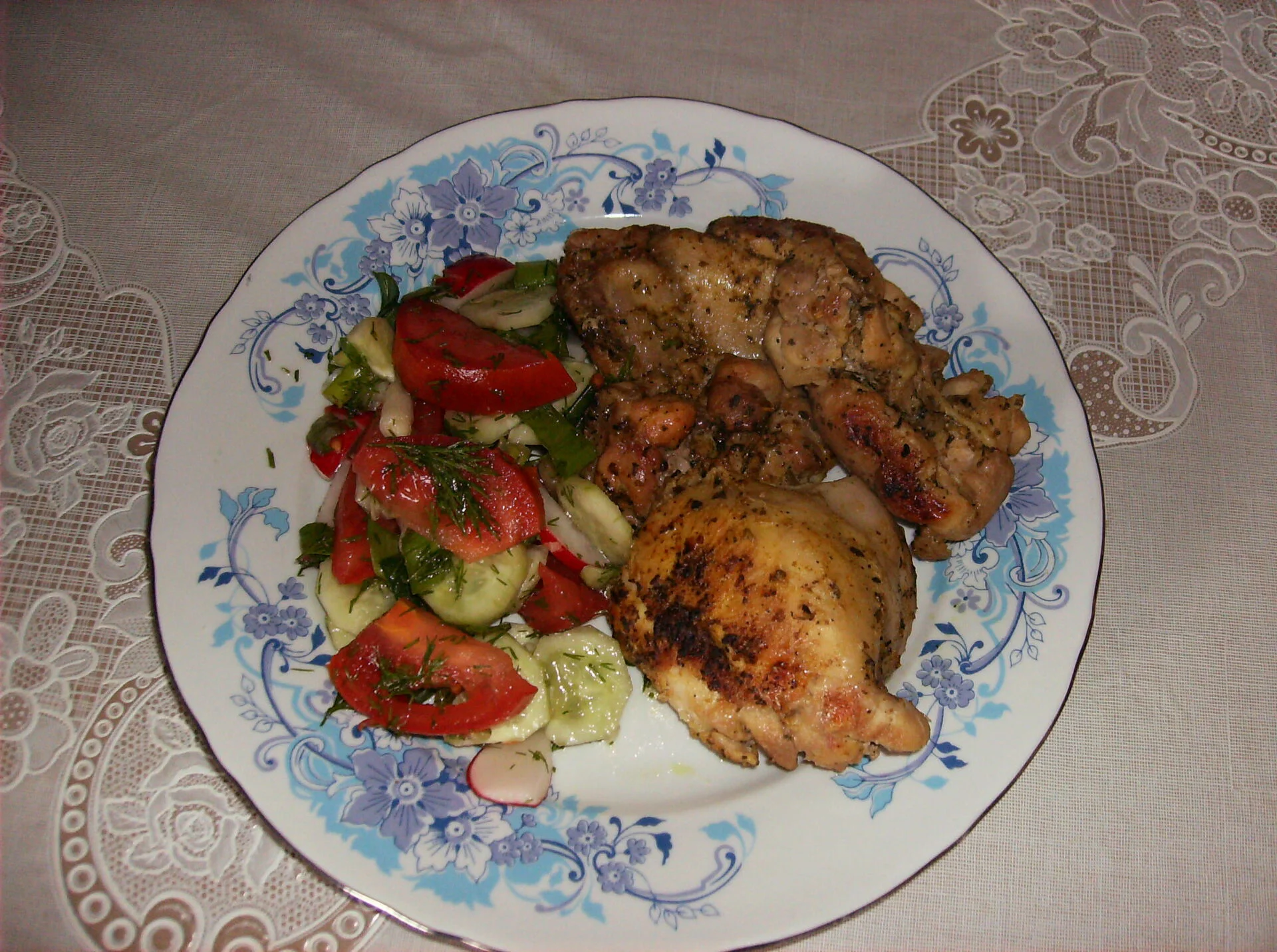 Chicken thighs in a bag