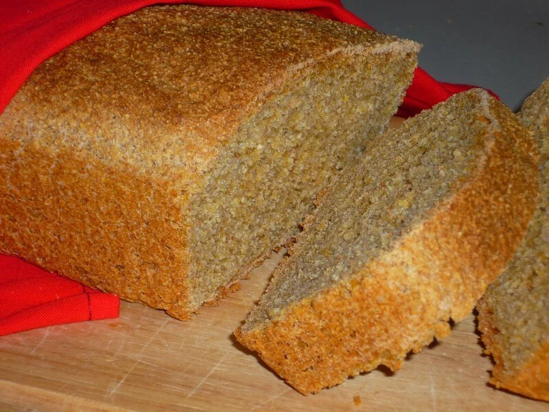Whole grain peasant bread with cornmeal