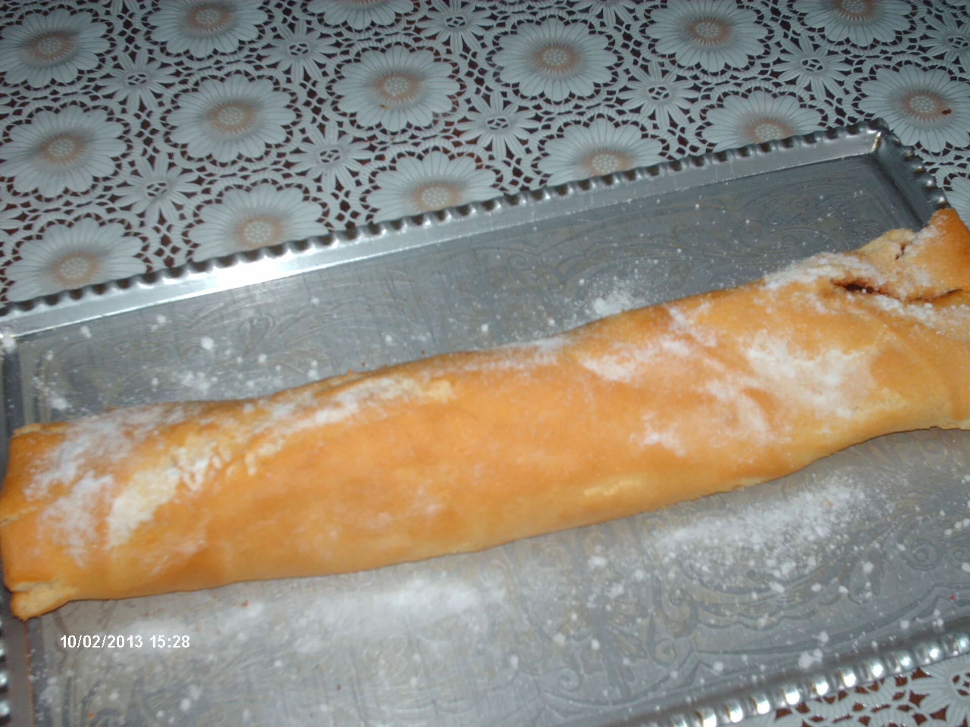 Roll with strawberry jam