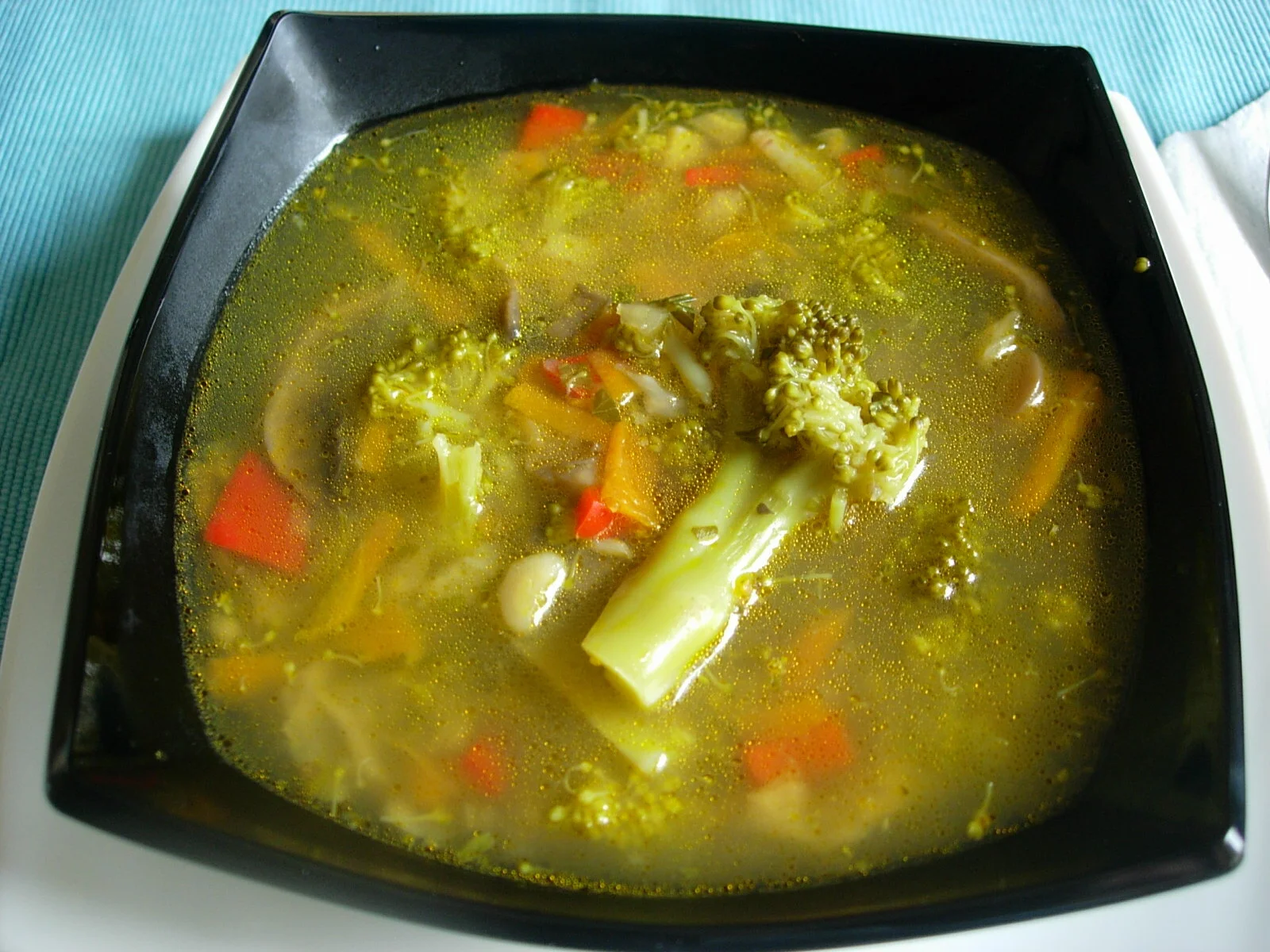 Broccoli soup with mushrooms