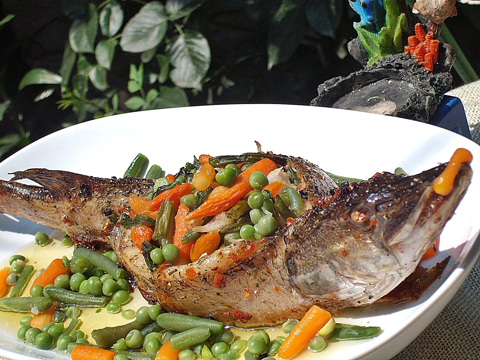 Pike with vegetables