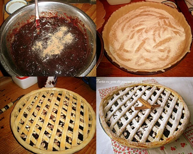 Plum Jam and Walnut Tart