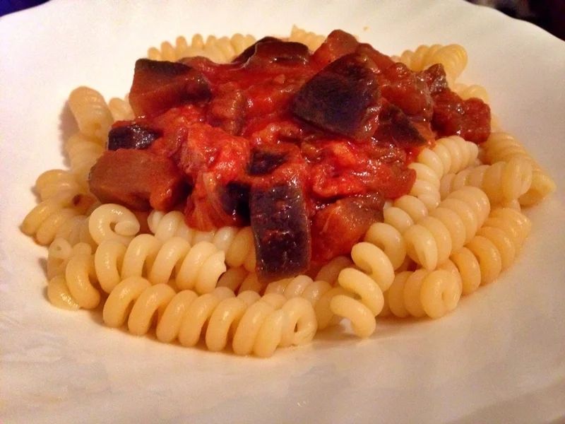 Fusilli with eggplant