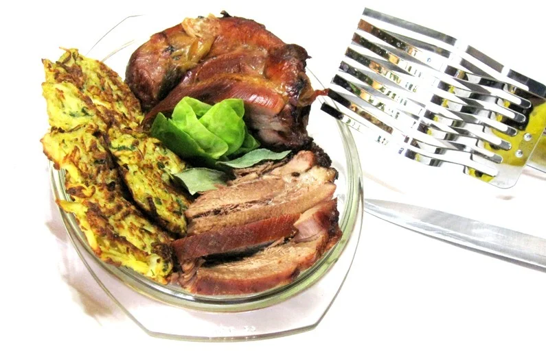 Marinated turkey thigh, baked