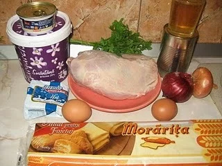 Pork muscles in dough