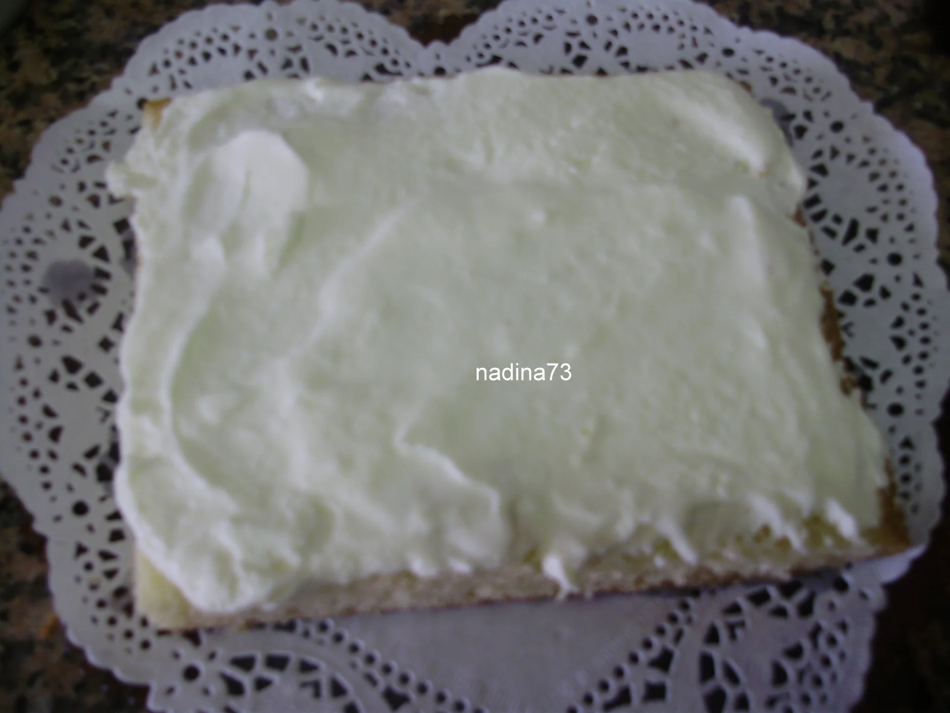 Fig cake with whipped cream