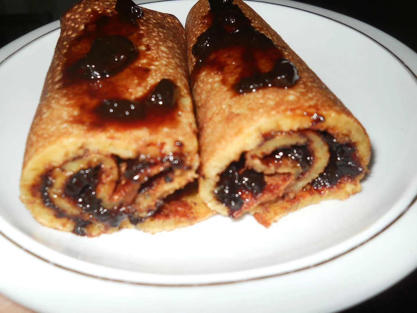 Pancakes with cherry jam