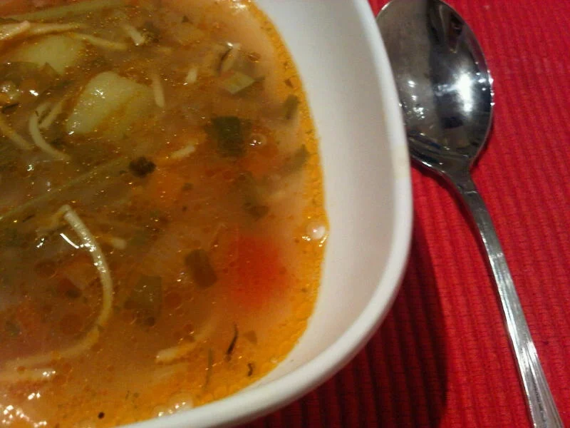 Vegetable soup with meatballs (or without for fasting)