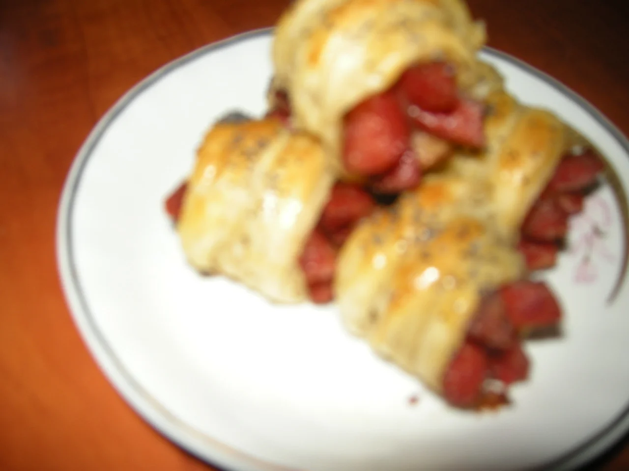 Puff pastry sausages