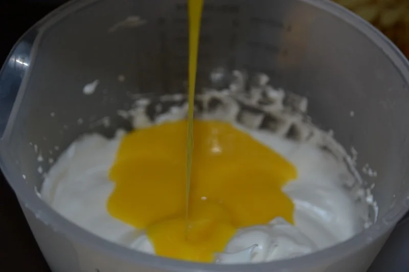 Chocolate cream cake with Skittles