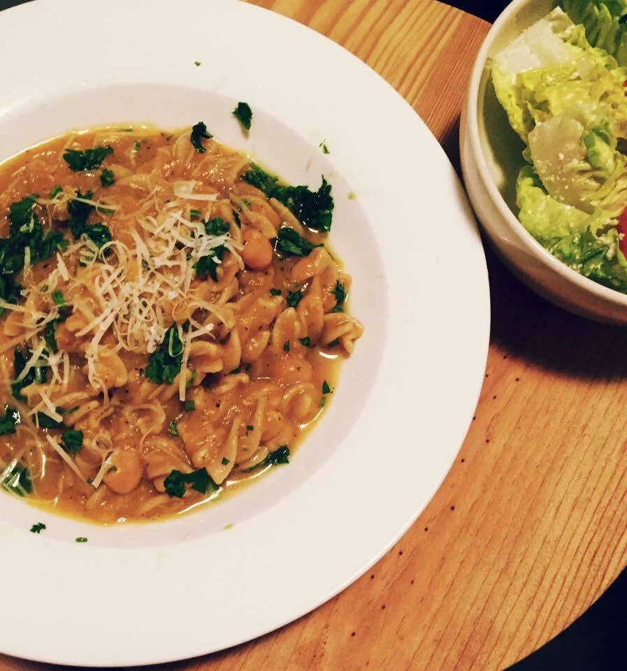 Fusilli in roasted pumpkin sauce