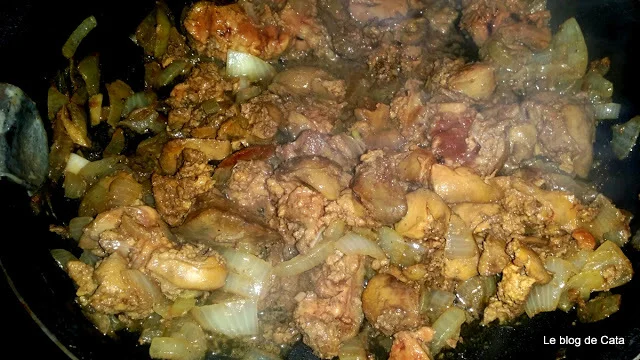 Stuffed cabbage rolls with chicken liver and pickled cabbage