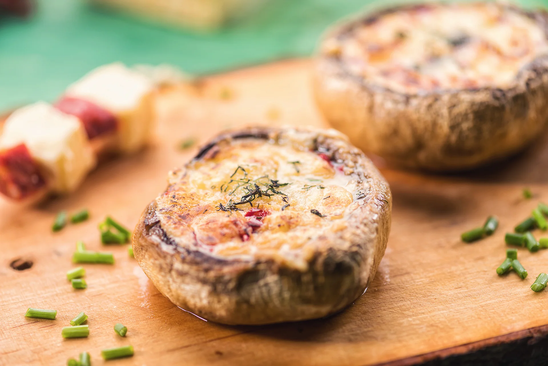 Mushrooms stuffed with Delaco cheeses