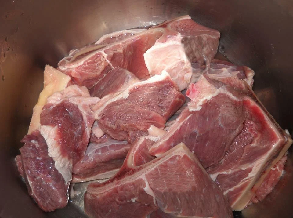 Veal soup with homemade noodles