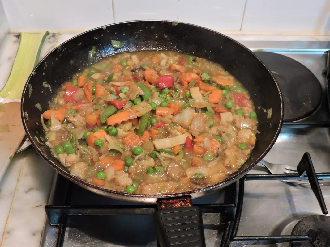 Oven-baked chicken breast with Chinese vegetables
