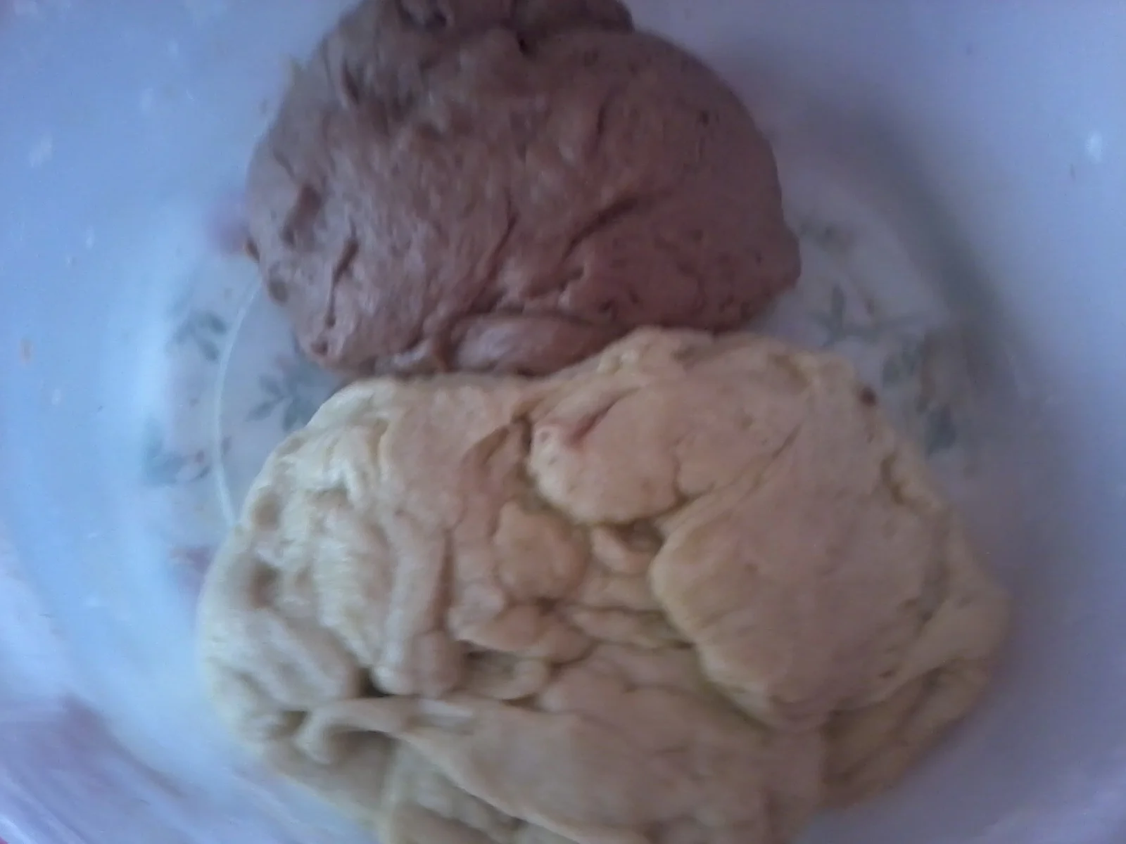 Two-colored croissants with jam