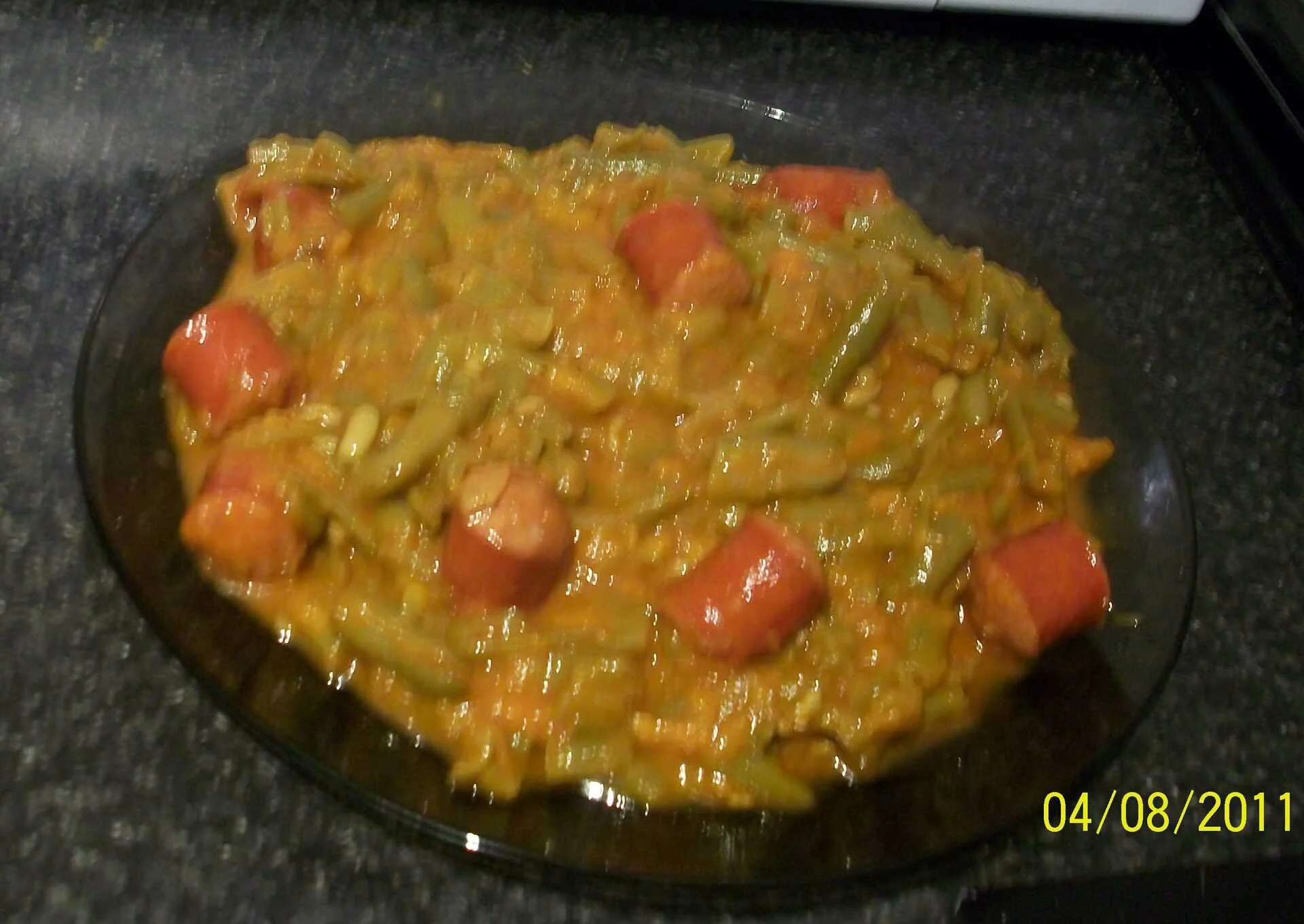 Green beans with sour cherries