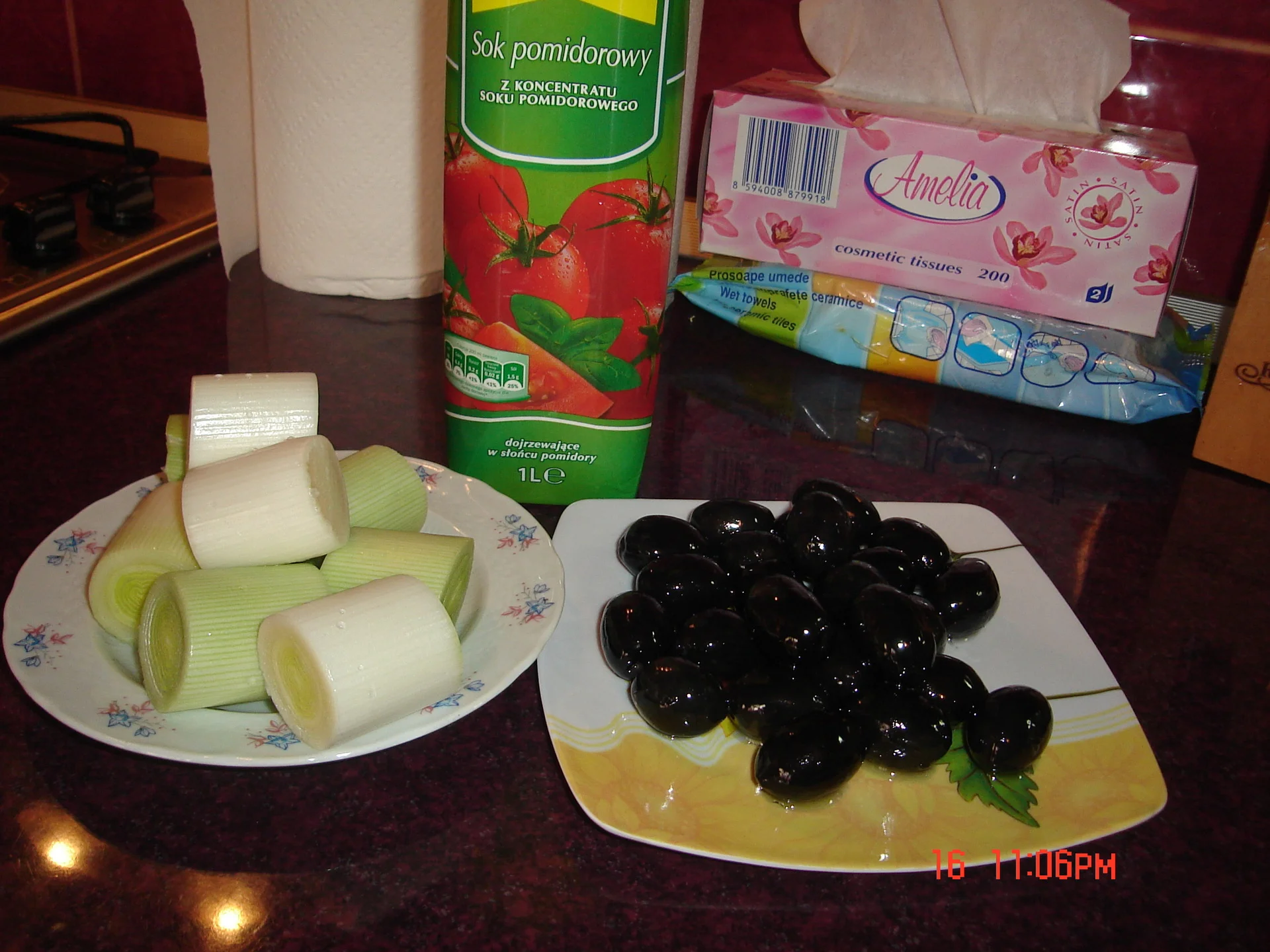 Zucchini with olives and couscous garnish