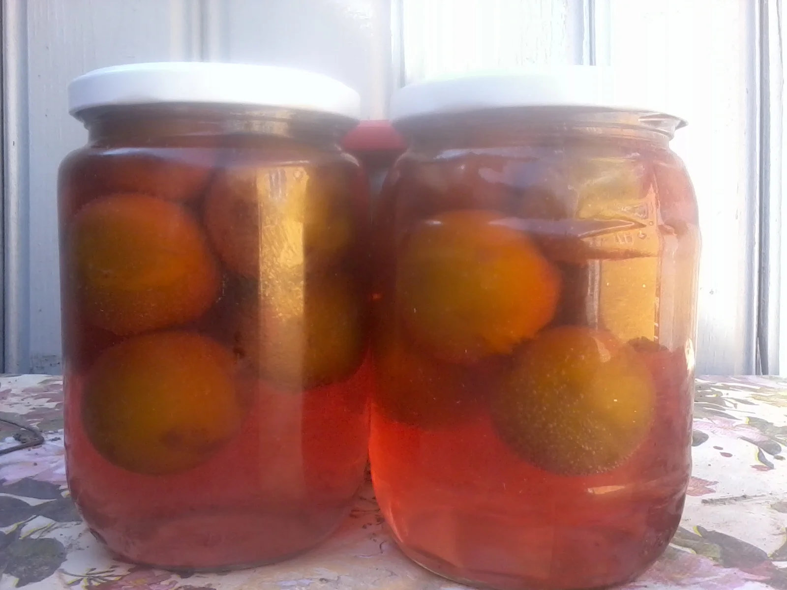 Golden plum compote