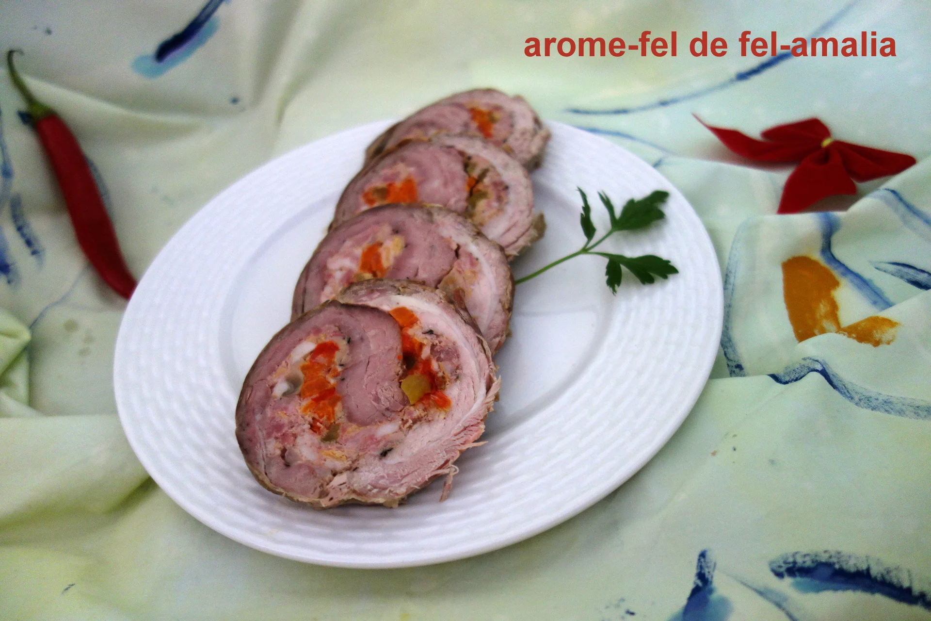 Pork roll with vegetables