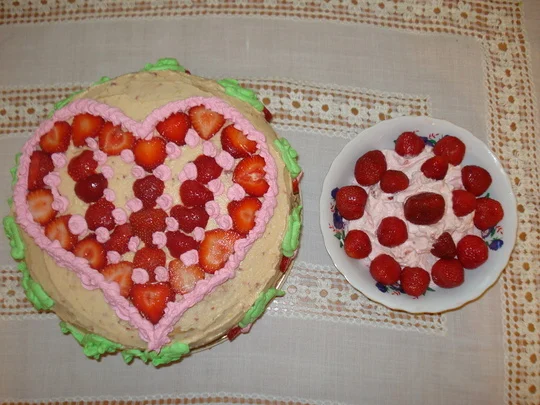 Heart-shaped cake