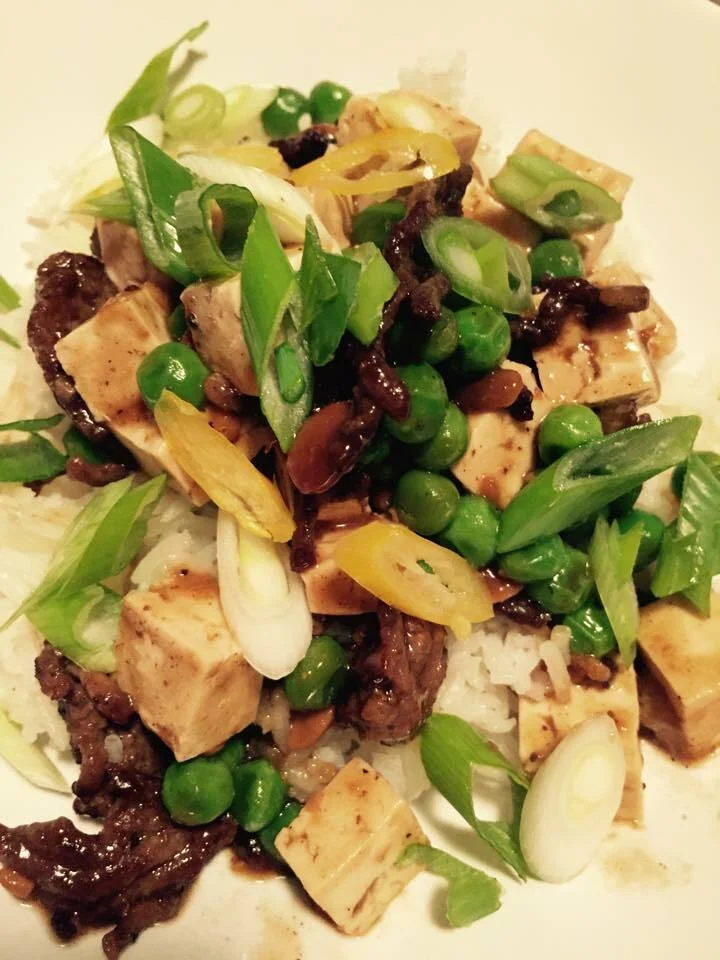 Tofu in minced meat sauce