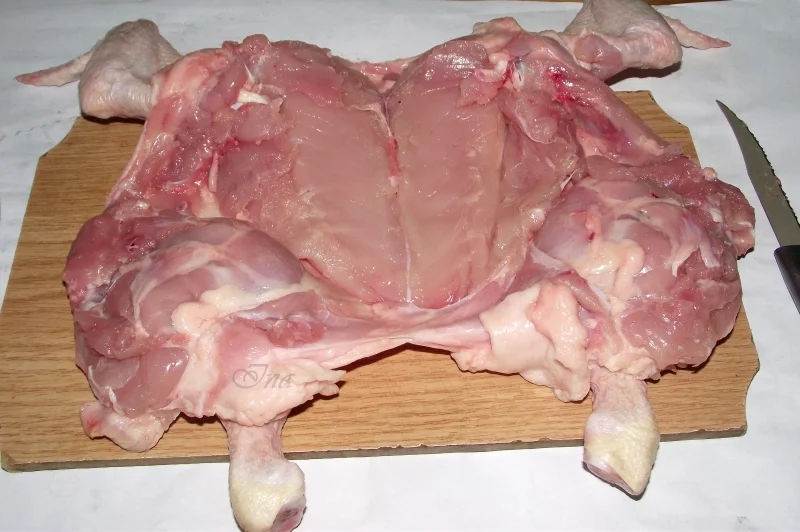 Stuffed chicken with rice and vegetables